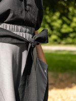 Elastic Waist Skirt with Asymmetrical Pockets - Image 5